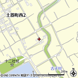 香川県丸亀市土器町西2丁目104周辺の地図