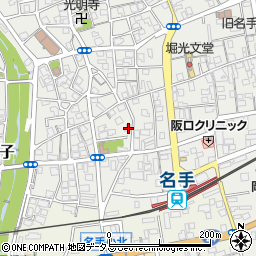 和歌山県紀の川市名手市場10周辺の地図