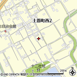 香川県丸亀市土器町西2丁目304周辺の地図