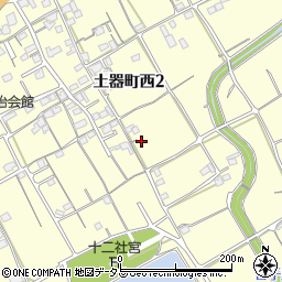 香川県丸亀市土器町西2丁目318周辺の地図