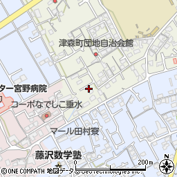 香川県丸亀市津森町1190-17周辺の地図