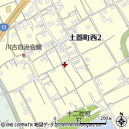 香川県丸亀市土器町西2丁目290周辺の地図