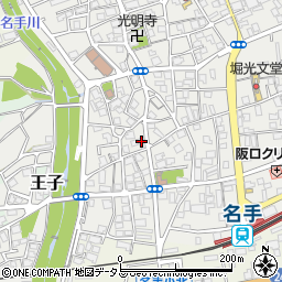和歌山県紀の川市名手市場24周辺の地図