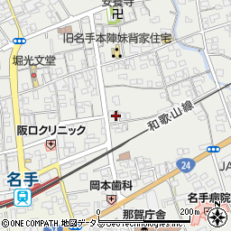 和歌山県紀の川市名手市場174-8周辺の地図