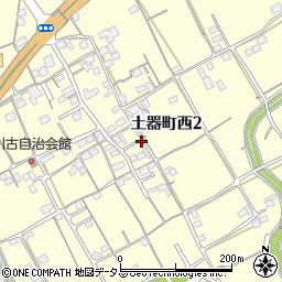 香川県丸亀市土器町西2丁目454周辺の地図