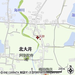 和歌山県紀の川市北大井77周辺の地図