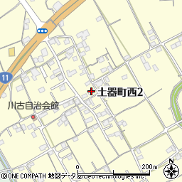 香川県丸亀市土器町西2丁目448周辺の地図