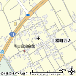 香川県丸亀市土器町西2丁目648周辺の地図