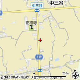 和歌山県紀の川市中三谷250周辺の地図