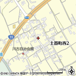 香川県丸亀市土器町西2丁目664周辺の地図