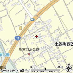 香川県丸亀市土器町西2丁目628周辺の地図