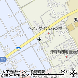 香川県丸亀市津森町1128周辺の地図