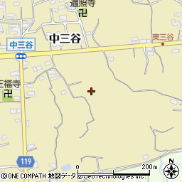 和歌山県紀の川市中三谷周辺の地図