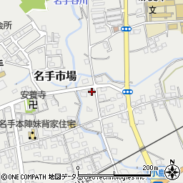和歌山県紀の川市名手市場596周辺の地図