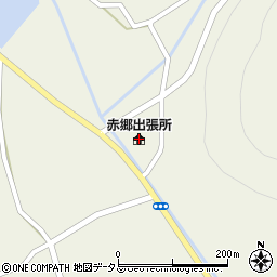 美祢市役所　赤郷出張所・赤郷公民館周辺の地図
