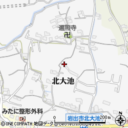 和歌山県岩出市北大池周辺の地図