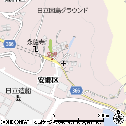 広島県尾道市因島土生町安郷区周辺の地図