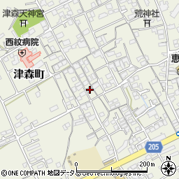 香川県丸亀市津森町495周辺の地図