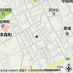 香川県丸亀市津森町490周辺の地図