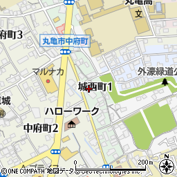 〒763-0032 香川県丸亀市城西町の地図