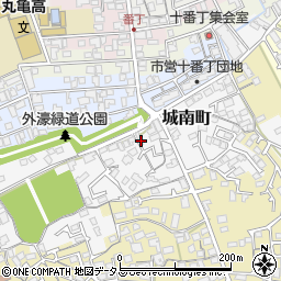 香川県丸亀市城南町52-2周辺の地図