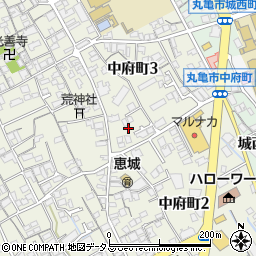 香川県丸亀市中府町周辺の地図