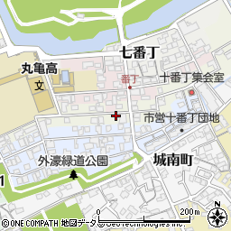 香川県丸亀市九番丁周辺の地図