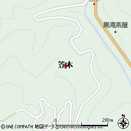 奈良県吉野郡黒滝村笠木周辺の地図