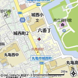 香川県丸亀市六番丁9-1周辺の地図