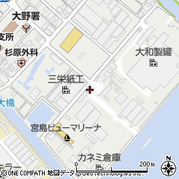 山九石油コークス構内事務所周辺の地図