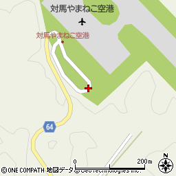 対馬空港（対馬やまねこ空港）ターミナル出発口周辺の地図