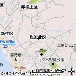広島県尾道市因島土生町塩浜北区周辺の地図
