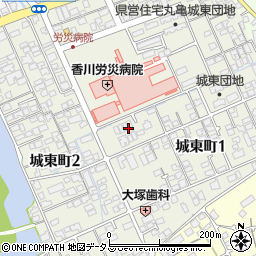 香川県丸亀市城東町周辺の地図