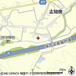 兵庫県南あわじ市志知奥231周辺の地図