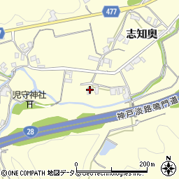 兵庫県南あわじ市志知奥213周辺の地図