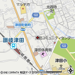 香川県さぬき市津田町津田134-3周辺の地図