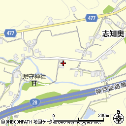 兵庫県南あわじ市志知奥280-1周辺の地図