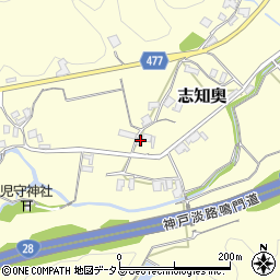 兵庫県南あわじ市志知奥256周辺の地図