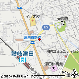 香川県さぬき市津田町津田921-12周辺の地図