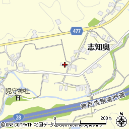 兵庫県南あわじ市志知奥270周辺の地図