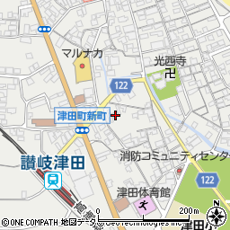 香川県さぬき市津田町津田1010-7周辺の地図