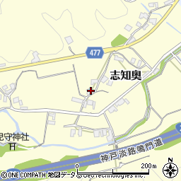 兵庫県南あわじ市志知奥274周辺の地図