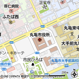 丸亀市役所　総務部税務課土地担当周辺の地図