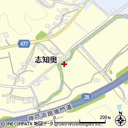 兵庫県南あわじ市志知奥107周辺の地図