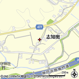 兵庫県南あわじ市志知奥336周辺の地図