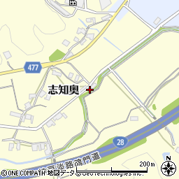 兵庫県南あわじ市志知奥233周辺の地図