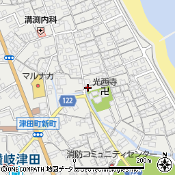 香川県さぬき市津田町津田1250周辺の地図