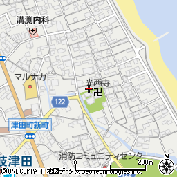 香川県さぬき市津田町津田1252-2周辺の地図