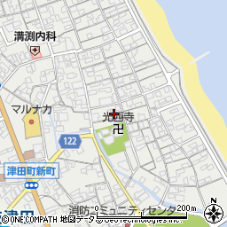 香川県さぬき市津田町津田1225-4周辺の地図