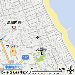 香川県さぬき市津田町津田1224-2周辺の地図